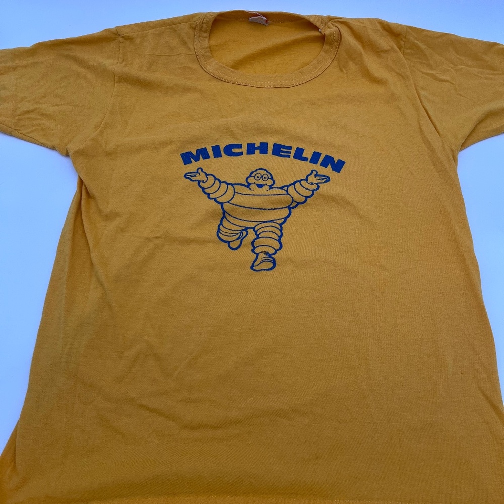 Rare European 70's vintage Michelin Man tee; size L